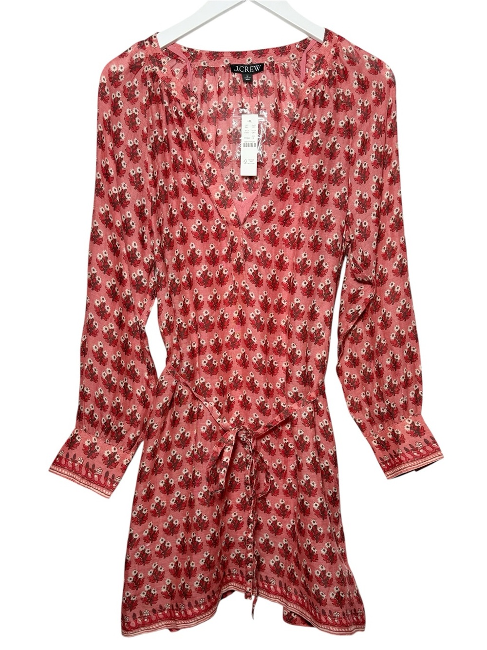 J. Crew Cabana Mini Dress in Block Print Ramie NWT Size Medium - Picture 3 of 7